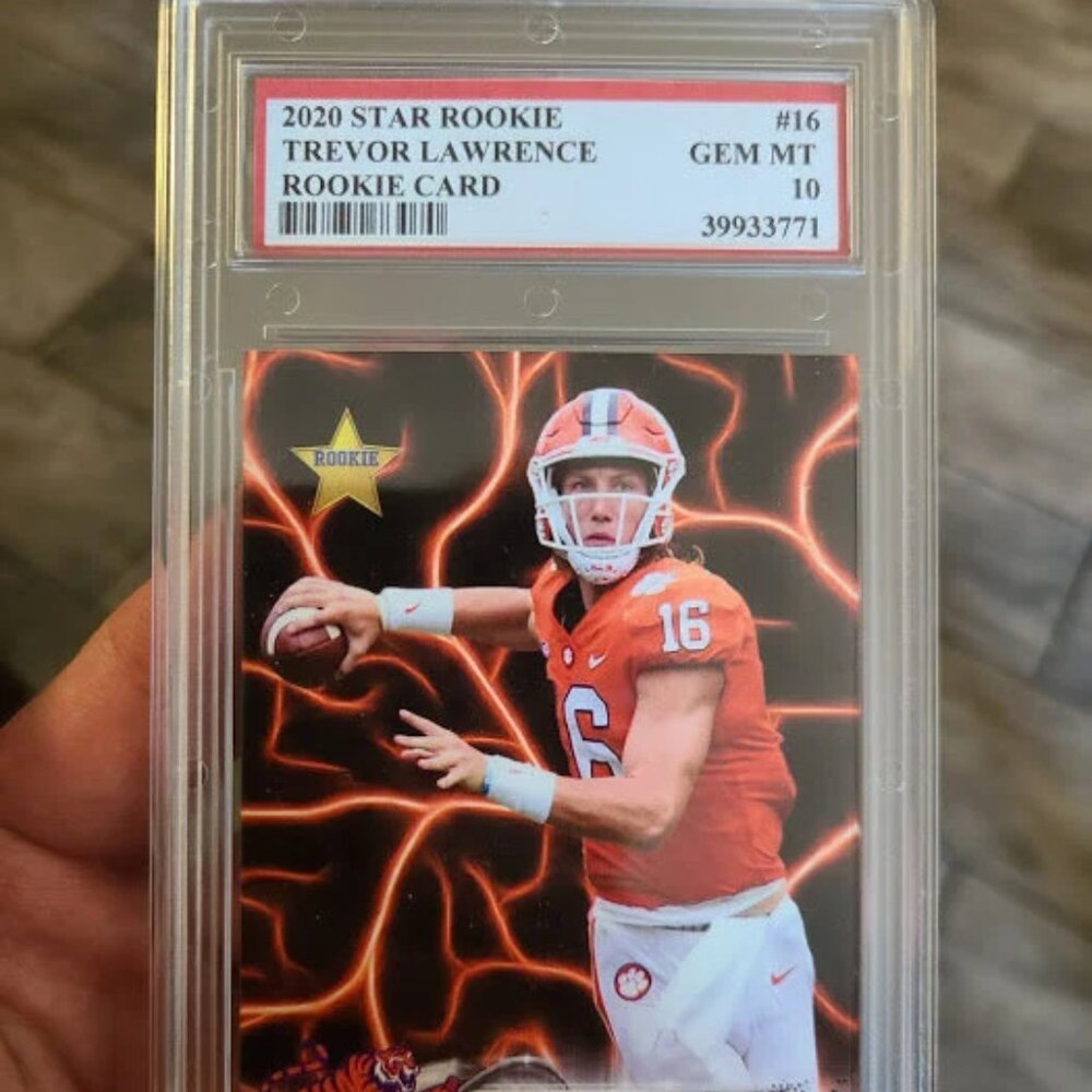 Graded Trevor Lawrence 2020 Custom football rookie card